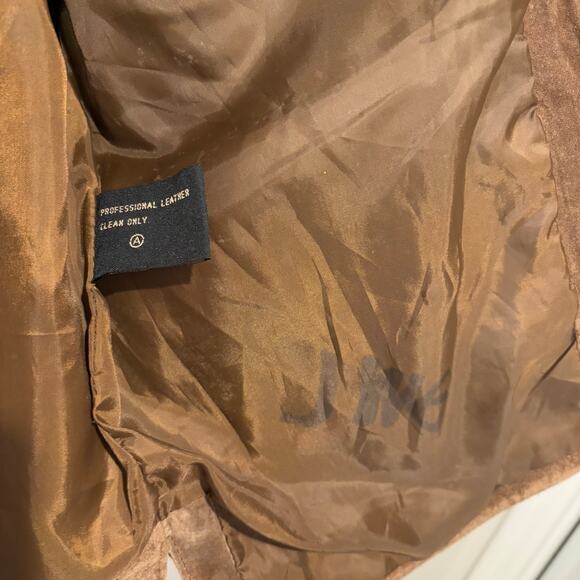 Vtg Guide Gear Brown Suede Leather Hunting Fishing Vest Utility Button Large EUC - Picture 4 of 7